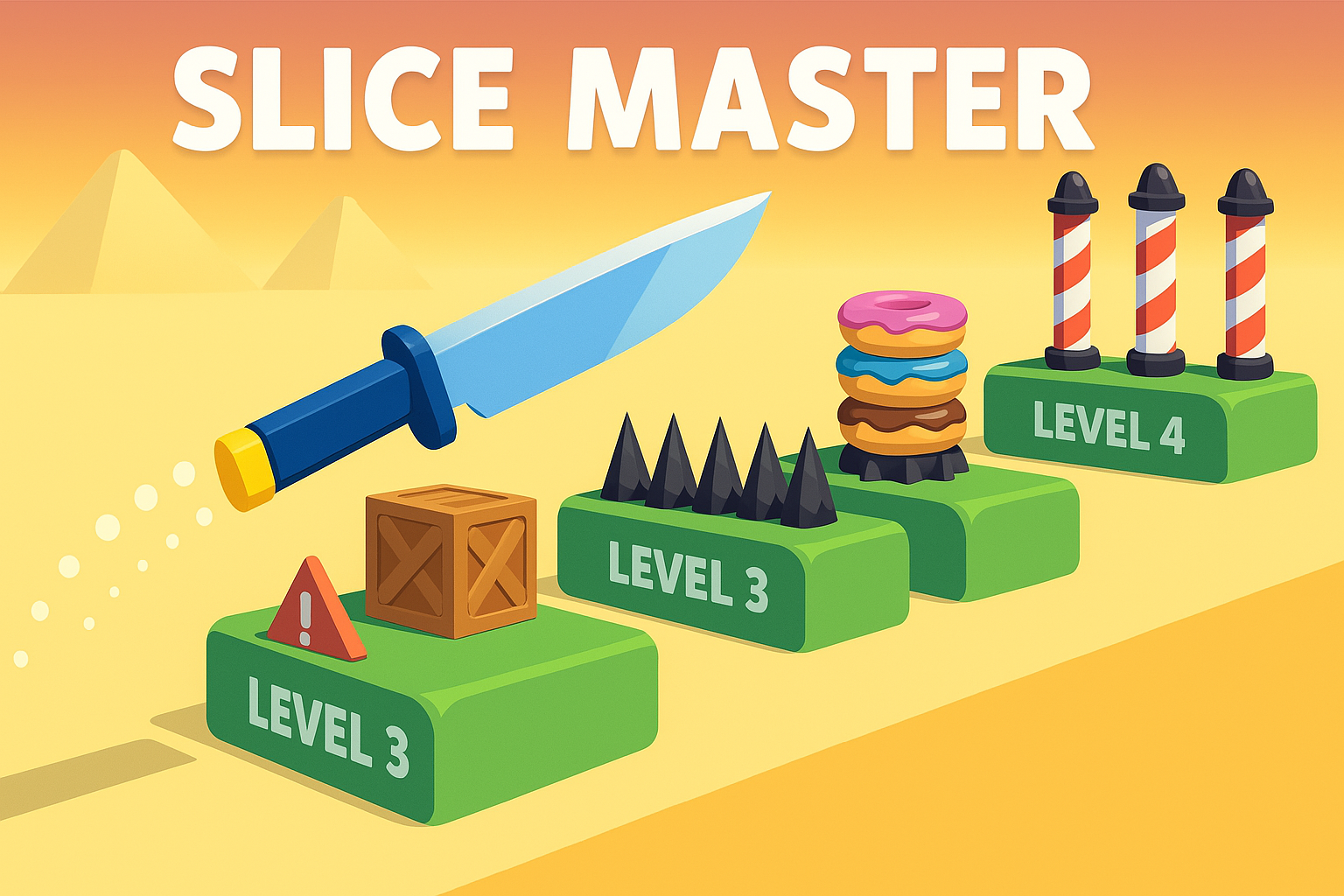 Slice Master levels overview with difficulty ramp and level designs