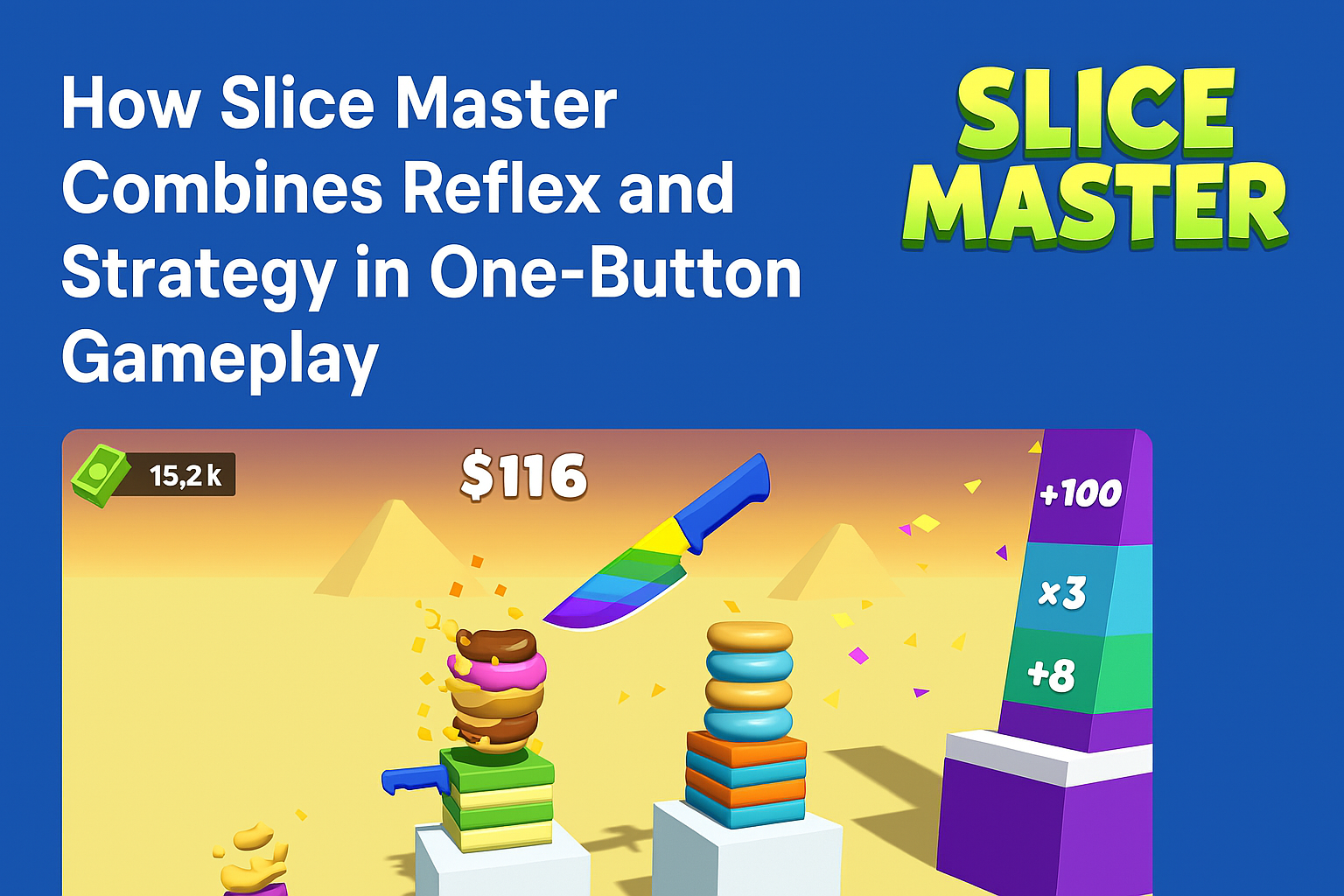 A screenshot of Slice Master gameplay with fast slicing and combo timing