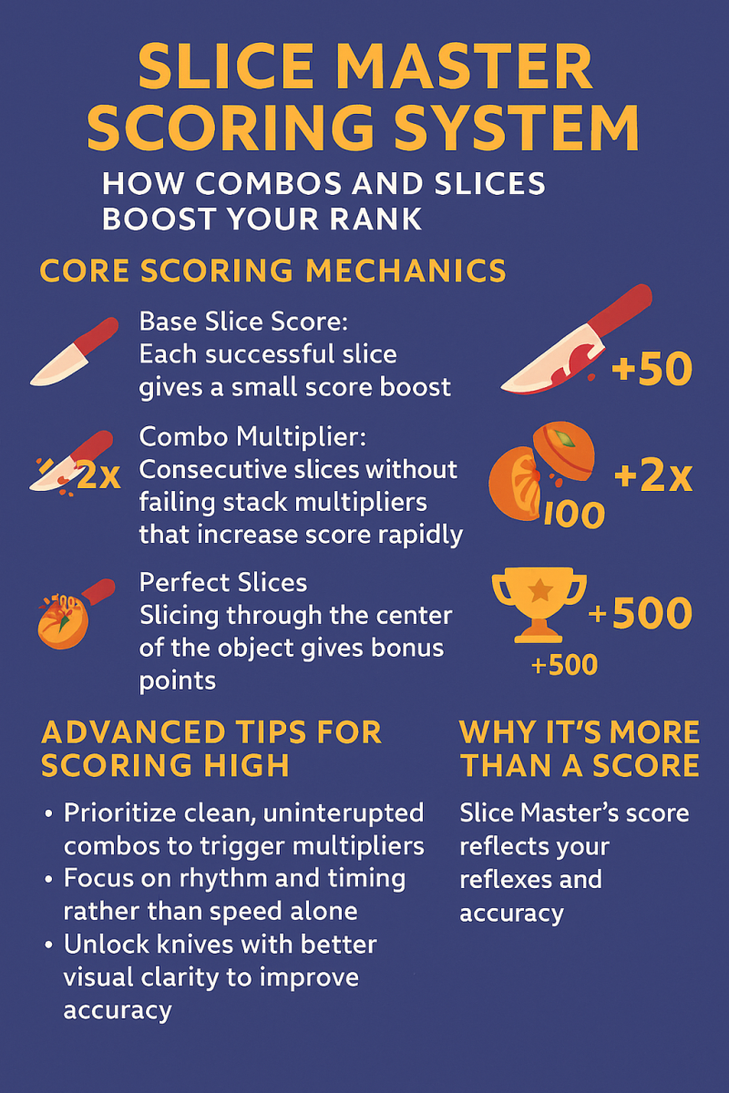 Slice Master scoring system infographic – how combos and slices work